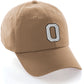 I&W Hatgear Customized Letter Initial Baseball Hat A to Z Team Colors, Khaki Cap Black White