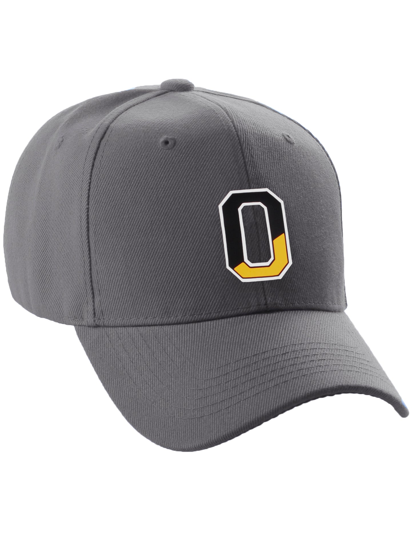 Daxton Two Tone Initial Numbers Letters Structured Baseball Charcoal Hat