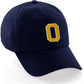 I&W Hatgear Customized Letter Initial Baseball Hat A to Z Team Colors, Navy Cap White Gold
