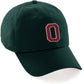 Custom Hat A to Z Initial Letters Classic Baseball Cap, Dk Green Hat White Red