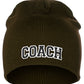Coach Arch Letters Winter Knit Cuffless Beanie 3D Raised Layers