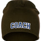 Coach Arch Letters Winter Knit Cuffless Beanie 3D Raised Layers