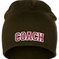 Coach Arch Letters Winter Knit Cuffless Beanie 3D Raised Layers
