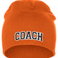 Coach Arch Letters Winter Knit Cuffless Beanie 3D Raised Layers