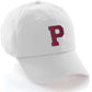 I&W Hatgear Customized Letter Initial Baseball Hat A to Z Team Colors, White Cap Blue Red