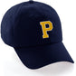 I&W Hatgear Customized Letter Initial Baseball Hat A to Z Team Colors, Navy Cap White Gold