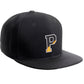 Daxton Classic Snapback Initial Numbers Letters Flat Bill Visor Black Cap