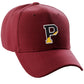 Daxton Two Tone Initial Numbers Letters Structured Baseball Burgundy Hat