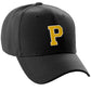 Classic Baseball hat Custom A to Z Initial Team Letter, Black Cap White Gold