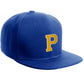 Classic Snapback Hat Custom A to Z Initial Raised Letter, Royal Cap White Gold