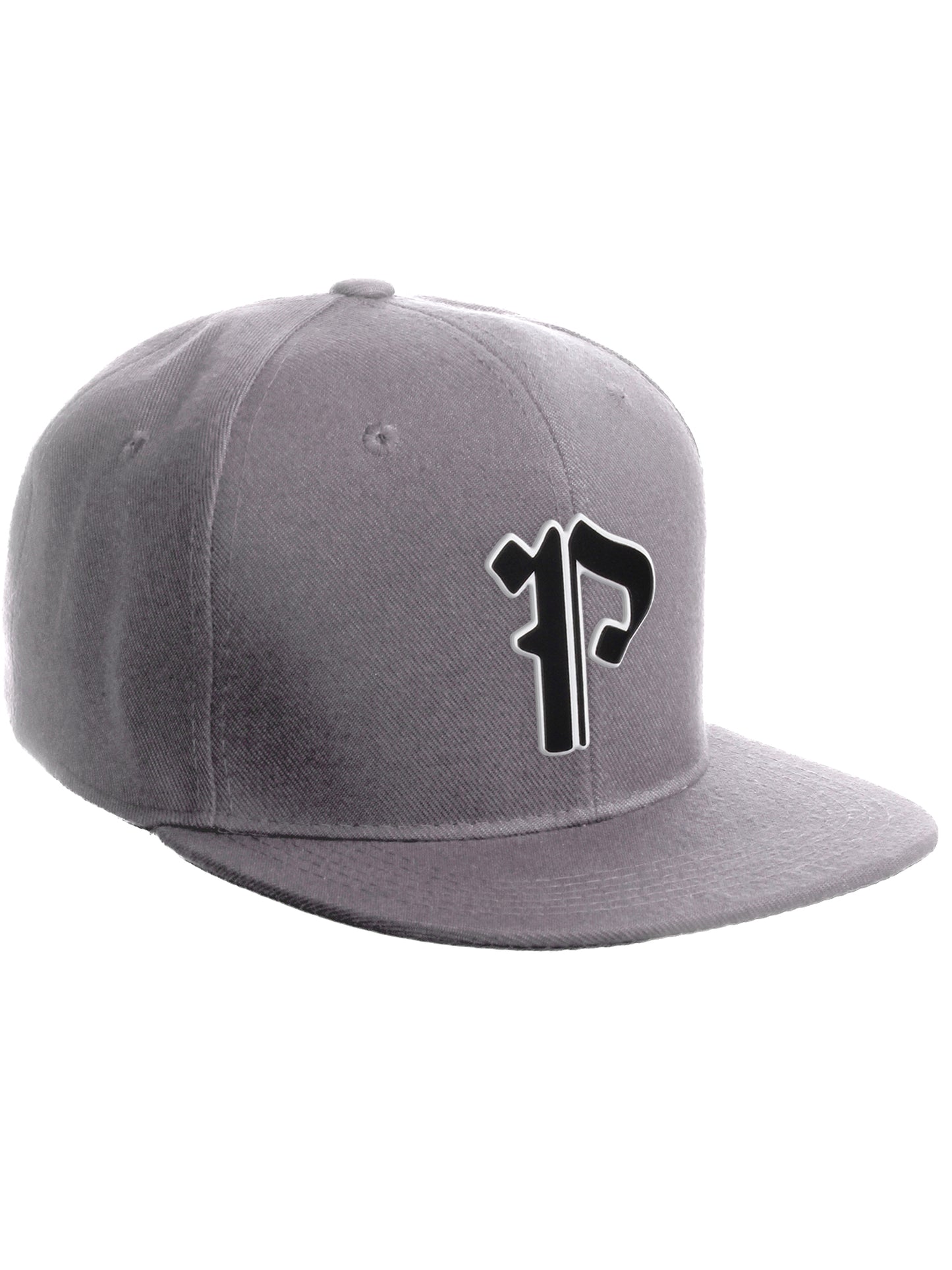 Daxton Classic Snapback Old English Alphabet A to Z Numbers Initials Flat Bill Visor Cap