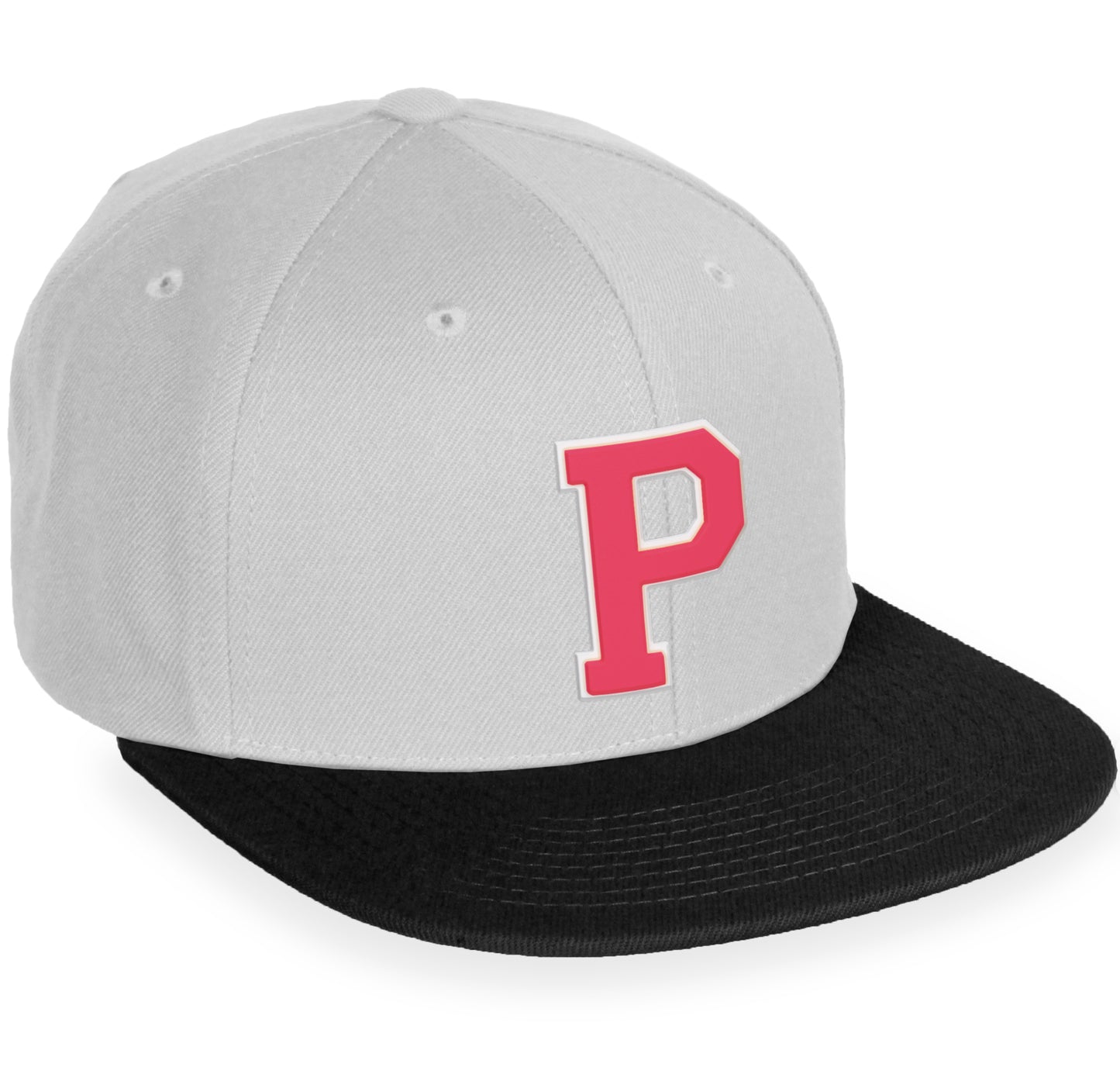 Daxton Classic Snapback White Rose A to Z Letters Flat Bill Visor Cap