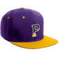 Daxton Classic Snapback Initial Numbers Letters Flat Bill Visor Purple Yellow Cap
