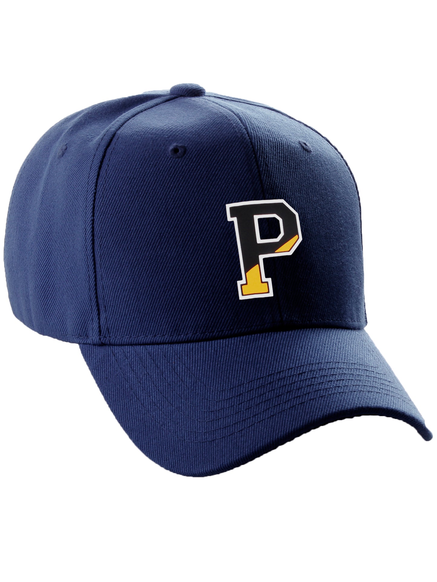 Daxton Two Tone Initial Numbers Letters Structured Baseball Navy Hat