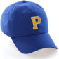 I&W Hatgear Customized Letter Initial Baseball Hat A to Z Team Colors, Blue Cap White Gold