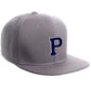 Classic Snapback Hat Custom A to Z Initial Letters, Light Grey Cap White Navy