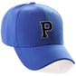 Classic Baseball Hat Custom A to Z Initial Team Letter, Blue Cap White Black