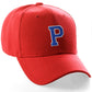 Classic Baseball hat Custom A to Z Initial Team Letter, Red Cap White Blue