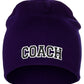 Coach Arch Letters Winter Knit Cuffless Beanie 3D Raised Layers