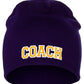 Coach Arch Letters Winter Knit Cuffless Beanie 3D Raised Layers