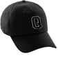 Custom Hat A to Z Initial Letters Classic Baseball Cap, Black Hat White Black