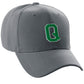 Classic Baseball Hat Custom A to Z Initial Team Letter, Charcoal Cap White Green