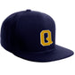 Classic Snapback Hat Custom A to Z Initial Letters, Navy Cap White Gold