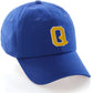 I&W Hatgear Customized Letter Initial Baseball Hat A to Z Team Colors, Blue Cap White Gold