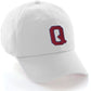 I&W Hatgear Customized Letter Initial Baseball Hat A to Z Team Colors, White Cap Blue Red