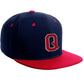 Classic Snapback Hat Custom A to Z Initial Letters, Navy Red Cap White Red