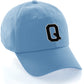 Customized Letter Initial Baseball Hat A to Z Team Colors, Sky Cap White Black