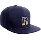 Daxton Classic Snapback Initial Numbers Letters Flat Bill Visor Navy Cap