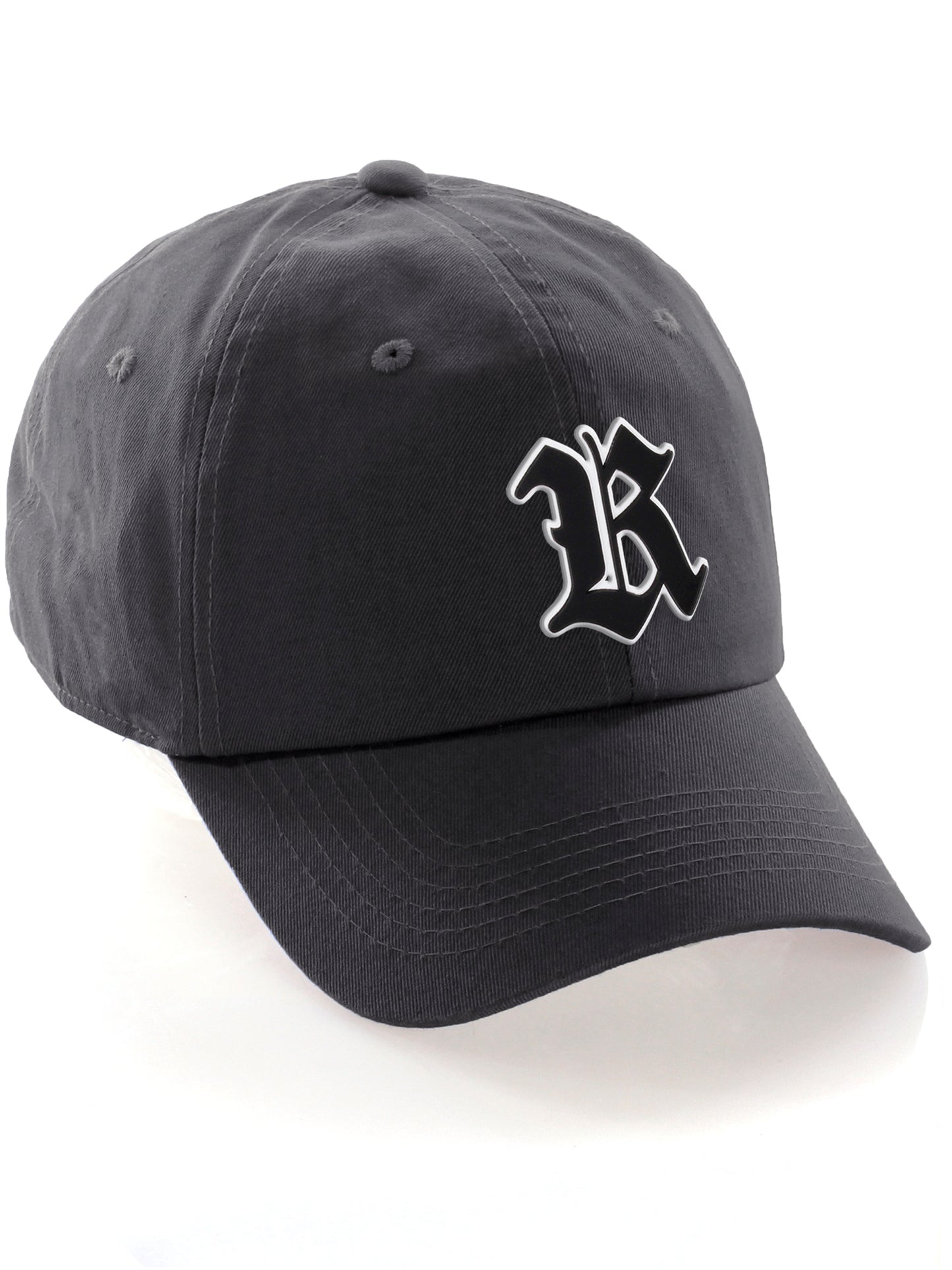 Daxton Old English 3D Alphabet Letters Numbers Initial Baseball Dad Hat