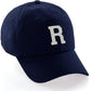 I&W Hatgear Customized Letter Initial Baseball Hat A to Z Team Colors, Navy Cap Black White