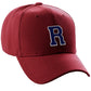 Classic Baseball Hat Custom A to Z Initial Team Letter, Burgundy Cap White Navy