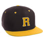 Classic Snapback Hat Custom A to Z Initial Letters, Black Gold Cap White Gold