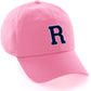 I&W Hatgear Customized Letter Initial Baseball hat A to Z Team Colors, Pink Cap White Navy