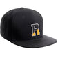 Daxton Classic Snapback Initial Numbers Letters Flat Bill Visor Black Cap