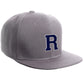Classic Snapback Hat Custom A to Z Initial Letters, Light Grey Cap White Navy