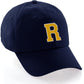 I&W Hatgear Customized Letter Initial Baseball Hat A to Z Team Colors, Navy Cap White Gold