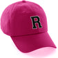 I&W Hatgear Customized Letter Initial Baseball Hat A to Z Team Colors, Hot Pink Hat Wh Blck