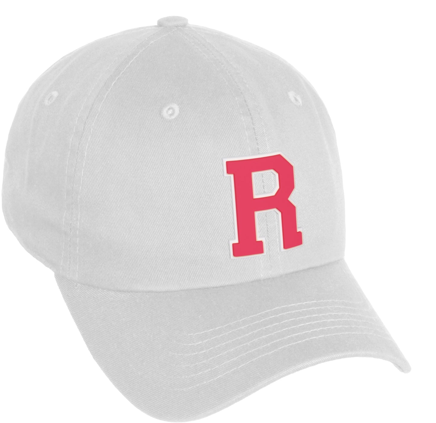 Daxton Classic 3D Varsity White Rose Initial Letters Baseball Dad Hat