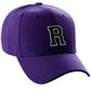 Classic Baseball Hat Custom A to Z Initial Team Letter, Purple Cap White Black