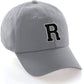 Custom Hat A to Z Initial Letters Classic Baseball Cap, Light Grey White Black
