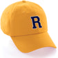 I&W Hatgear Customized Letter Initial Baseball Hat A to Z Team Colors, Gold Cap White Navy