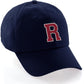 I&W Hatgear Customized Letter Initial Baseball Hat A to Z Team Colors, Navy Cap White Red