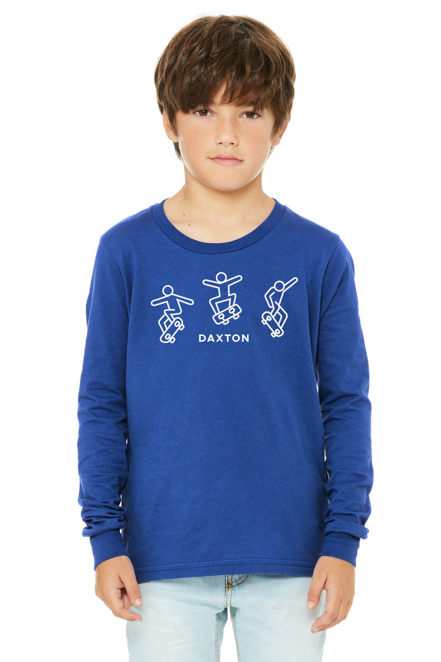 Daxton Youth Long Sleeve Skating Tee Basic Tshirt Tops