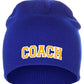 Coach Arch Letters Winter Knit Cuffless Beanie 3D Raised Layers