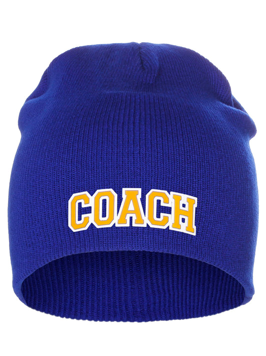 Copy of Coach Arch Letters Winter Knit Cuffless Beanie 3D Raised Layers