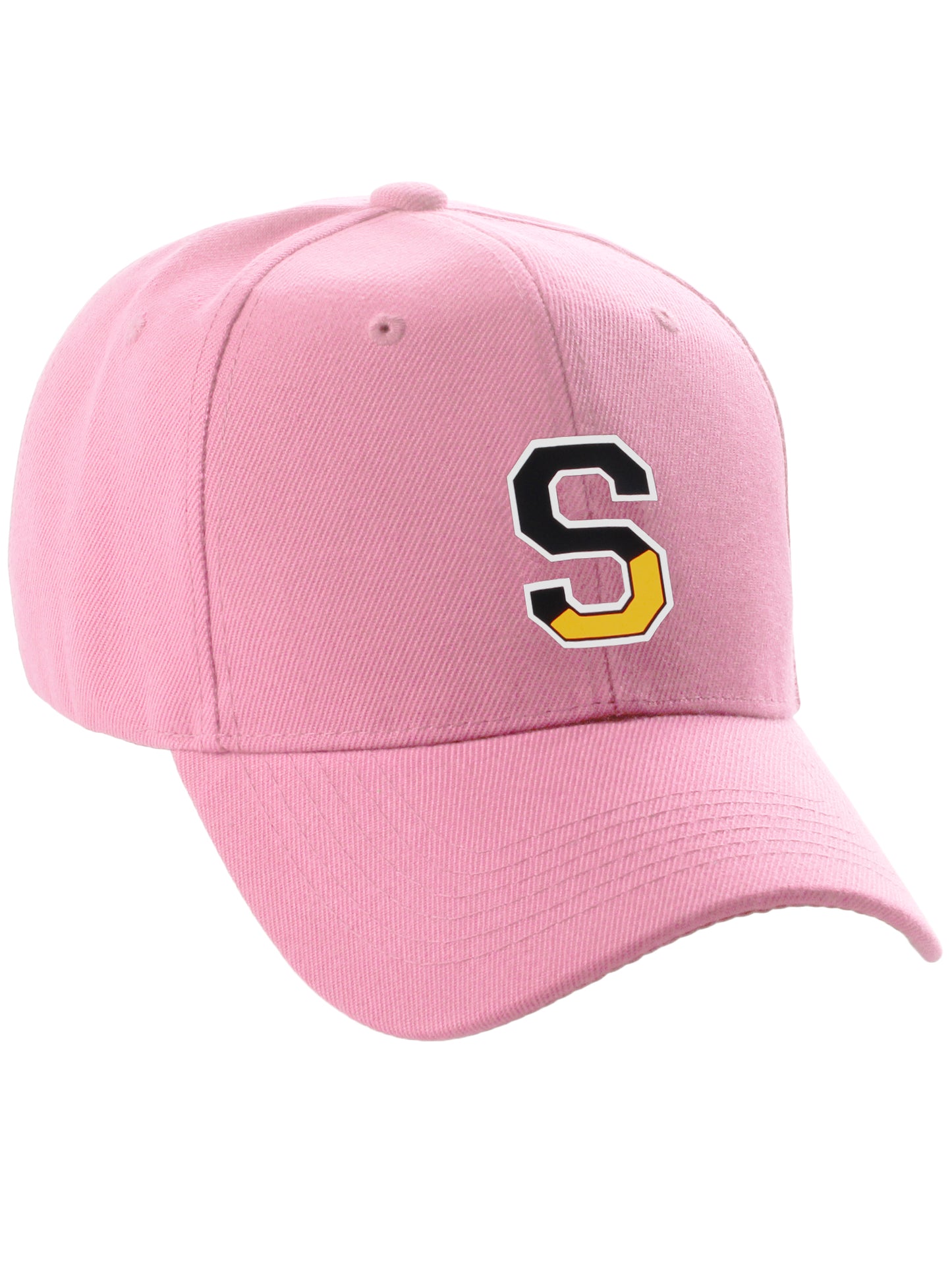 Daxton Two Tone Initial Numbers Letters Structured Baseball Pink Hat